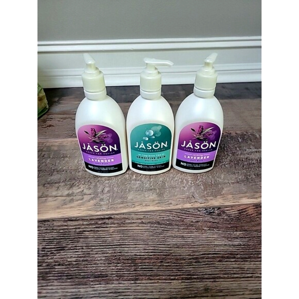 JASON Calming Lavender Bodywash, 16 Ounce Bottle (Pack of 2) And 1 Sensitive